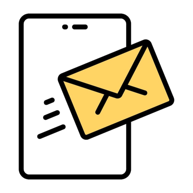 Une belle icône de conception de courrier électronique mobile
