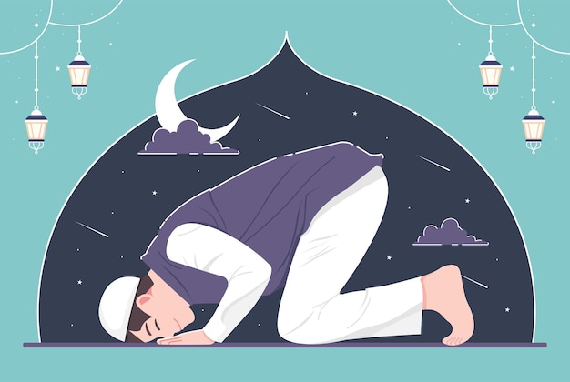 Belle illustration de concept joyeux ramadan moubarak