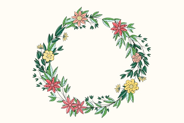 Vecteur belle illustration de couronne florale