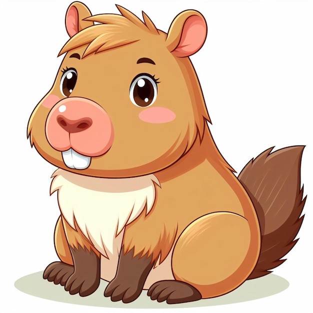 une belle illustration de dessin animé de Capybara Vector