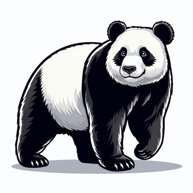 Belle illustration de dessin animé du panda vectoriel