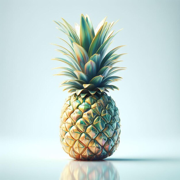 Belle illustration détaillée du vecteur d'ananas sucré frais et sain