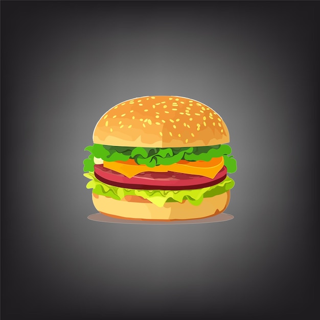Une belle illustration du vecteur hamburger.