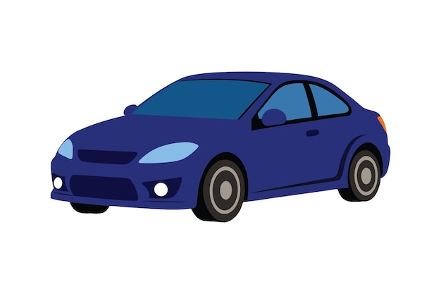 Une belle illustration d'une grosse voiture brillante en bleu foncé.