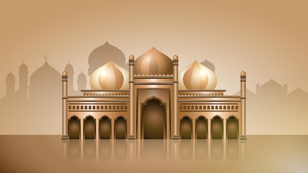 Belle illustration numérique du fond de la construction de la mosquée