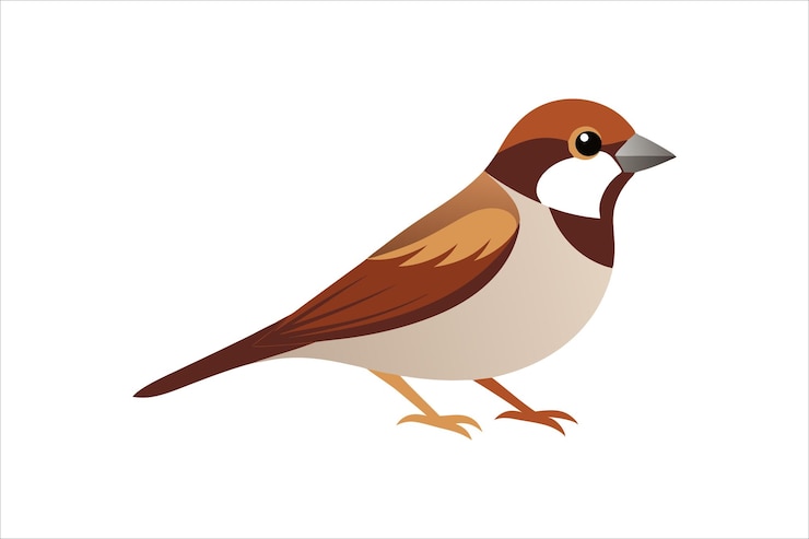 Vecteur une belle illustration d'œuvre d'art vectorielle de l'oiseau moineau