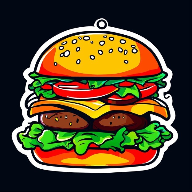 Vecteur belle illustration réaliste de fast-food de hamburgers