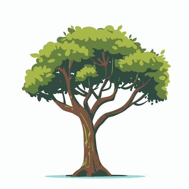 Belle Illustration Vectorielle D'arbre Unique