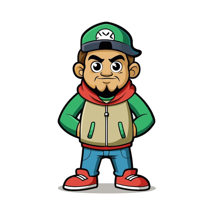 Vecteur une belle illustration vectorielle de personnages de dessins animés professionnels