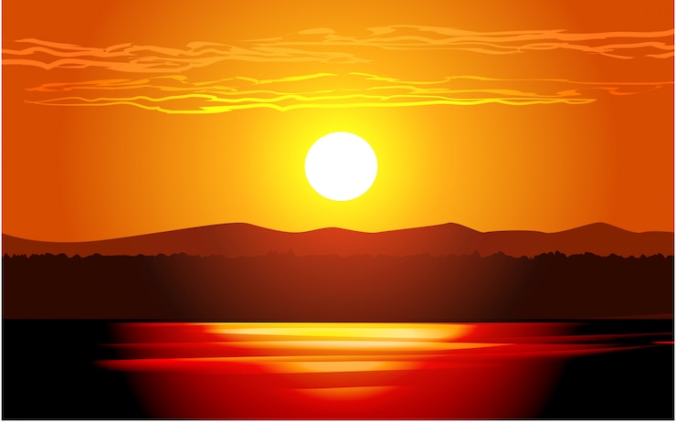 Vecteur belle image de lueur de coucher de soleil