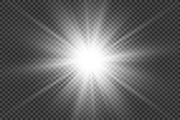 La Belle Lumière Blanche Explose Avec Une Explosion Transparente. Vector, Illustration Lumineuse Pour Un Effet Parfait Avec Des étincelles. étoile Brillante. Brillance Transparente Du Dégradé De Brillance, Flash Lumineux