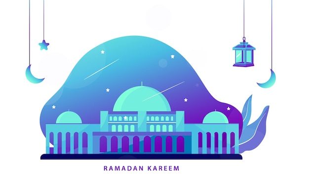 Belle Mosquée De Ramadan Kareem La Nuit