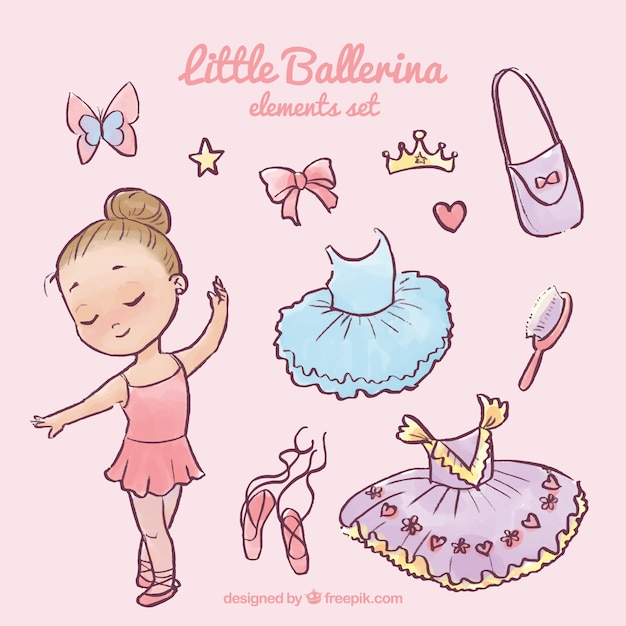 Belle petite ballerine avec ses compléments