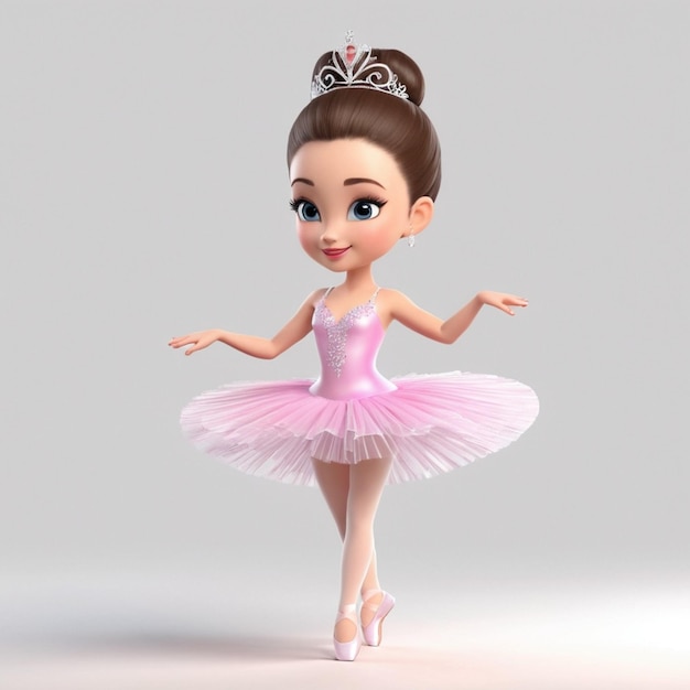 Une Belle Princesse Portant Une Robe Tutu Et Une Danseuse De Ballet Vector Arrière-plan Blanc