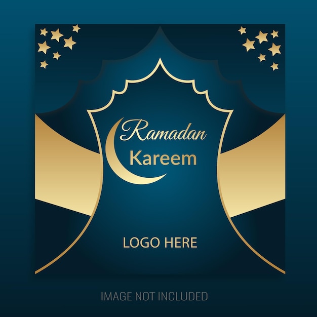 Vecteur belle publication sur les médias sociaux du ramadan kareem