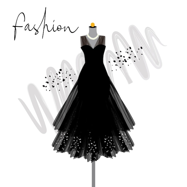 Belle Robe Sur Mannequin Illustration De Mode