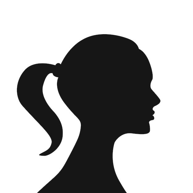 Belle silhouette de femme isolée sur fond blanc.