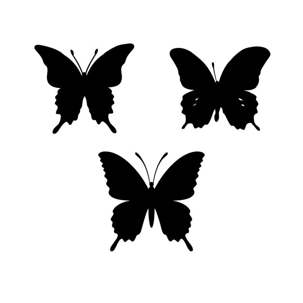 Vecteur une belle silhouette de papillon.