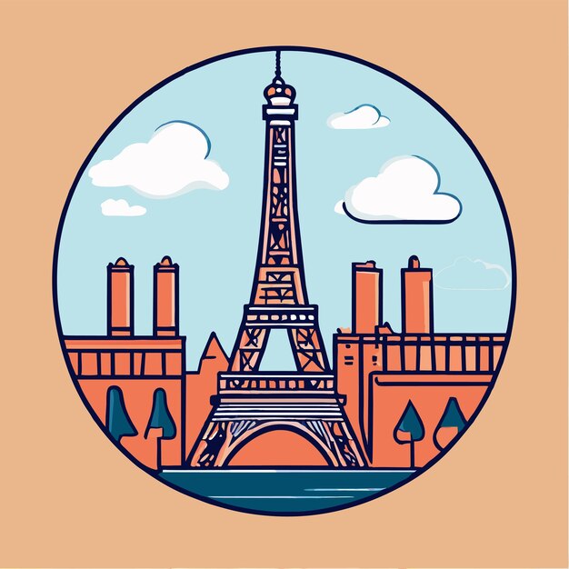 Vecteur belle tour eifel capturée dans une illustration vectorielle peris