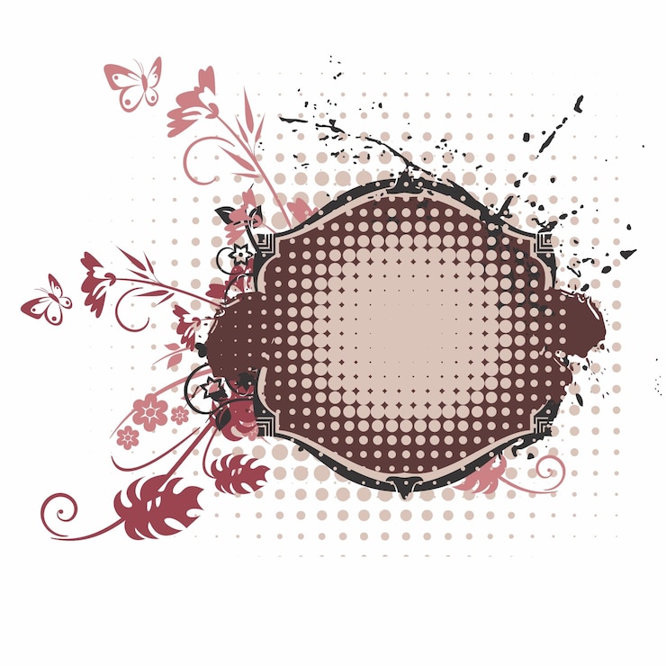 Vecteur bellemarronfleurornementavecpapillontexture