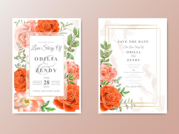 Belles Cartes D'invitation De Mariage Floral