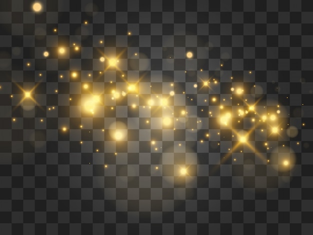 Belles étincelles dorées brillantes