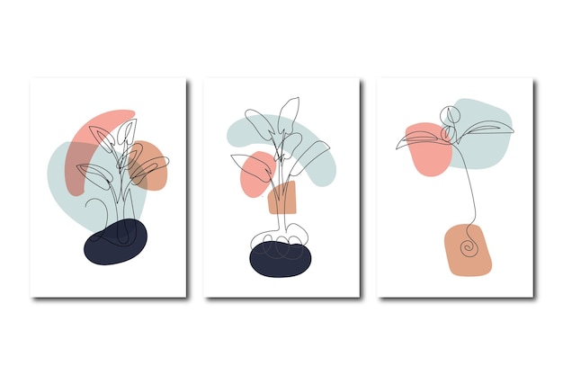 Belles Feuilles Florales Dessinées à La Main Et Fleurs Un Dessin Au Trait Sur Une Illustration Blanche