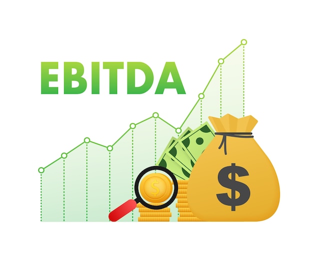 Bénéfice de l'EBITDA avant les impôts sur les intérêts Icône de dépréciation et d'amortissement Illustration vectorielle