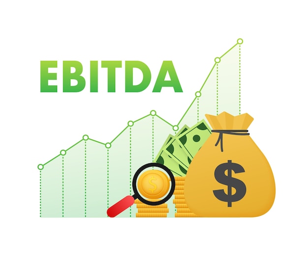 Bénéfice De L'ebitda Avant Les Impôts Sur Les Intérêts Icône De Dépréciation Et D'amortissement Illustration Vectorielle