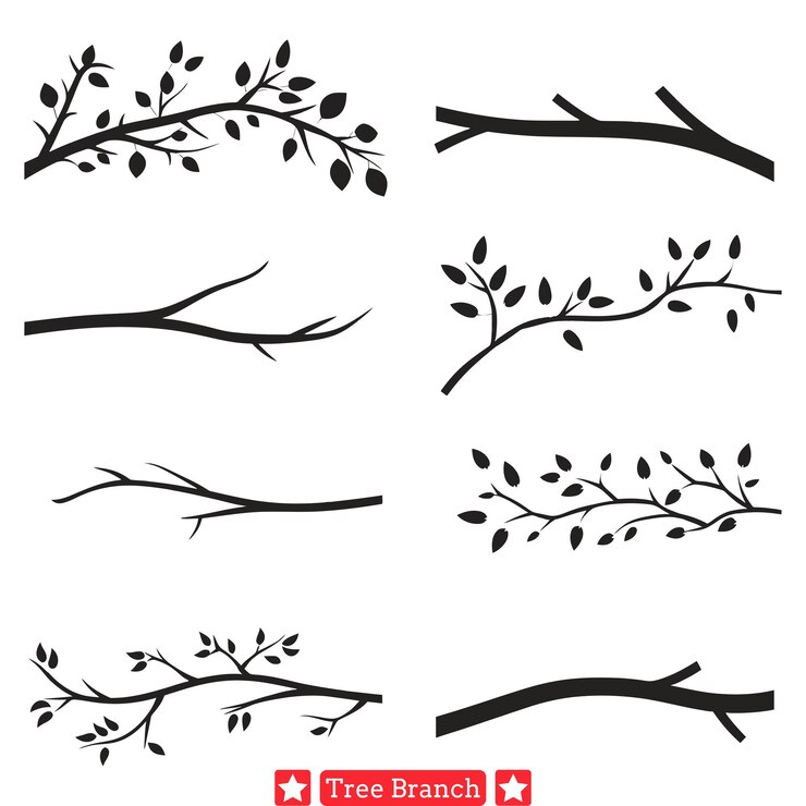 Vecteur des berceuses à feuilles tranquilles, des silhouettes de branches d'arbres tranquilles