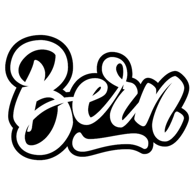 Berne (capitale De La Suisse). Phrase De Lettrage Sur Fond Blanc. élément De Design Pour Affiche, Bannière, T-shirt, Emblème. Illustration Vectorielle