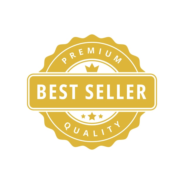 Best-seller de qualité supérieure Icon de l'emblème d'or Signe de sceau isolé sur fond blanc