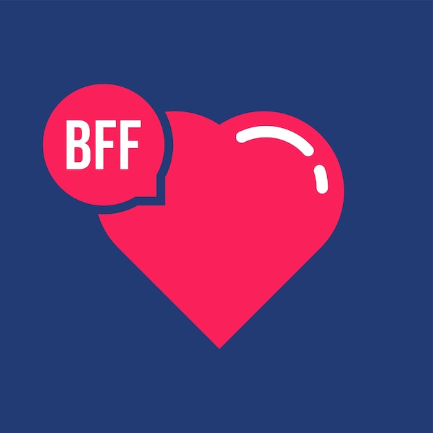 BFF simple mot avec cœur rose concept de meilleurs amis pour toujours texte comme une amitié forte