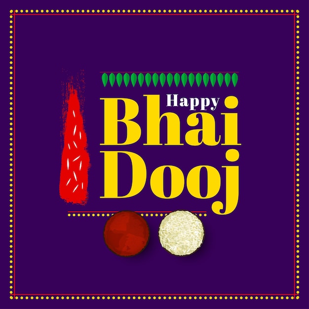 Vecteur bhai dooj, bhaubeej, bhai tika, bhai phonta festival indien de happy bhai dooj pendant diwali