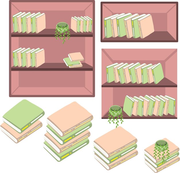Vecteur bibliothèque bibliothèque de livres connaissance et éducation scolaire