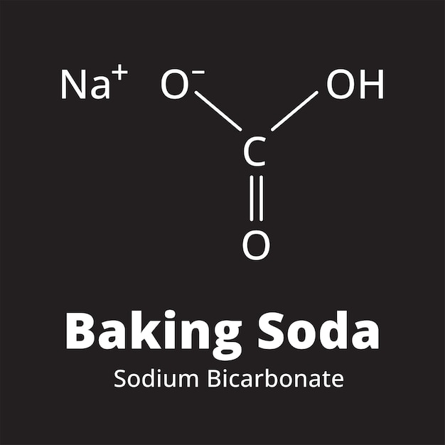 Vecteur bicarbonate de soude bicarbonate de sodium structure chimique illustration vectorielle