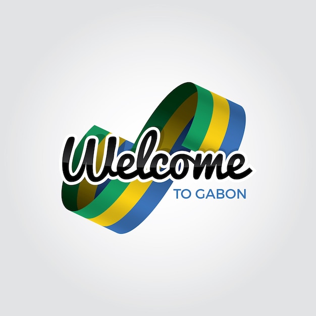 Vecteur bienvenue au gabon, illustration vectorielle sur fond blanc