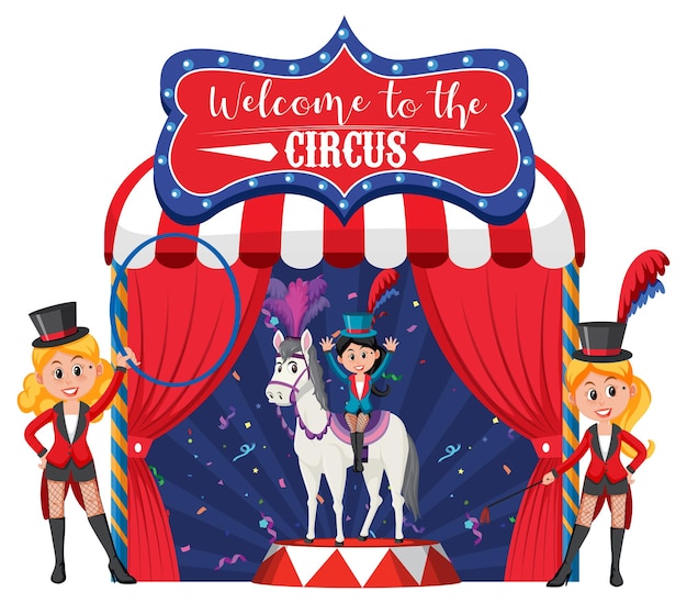 Bienvenue à La Bannière Du Cirque Avec Spectacle De Magicien