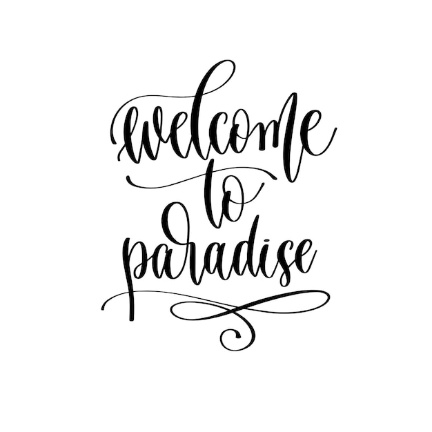 Bienvenue Dans L'inscription De Lettrage De Voyage Paradisiaque Inspirer Une Citation Positive D'aventure