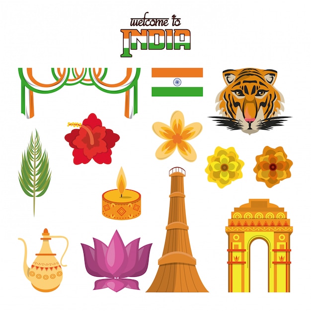 Bienvenue à l&#39;ensemble des emblèmes du tourisme Inde