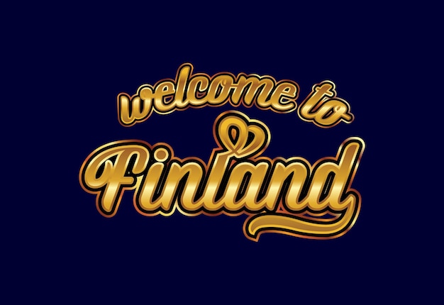 Bienvenue en Finlande Word Text Creative Font Design Illustration Welcome sign