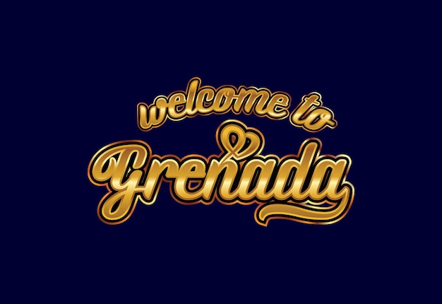 Bienvenue à Grenade Word Text Creative Font Design Illustration Welcome Sign