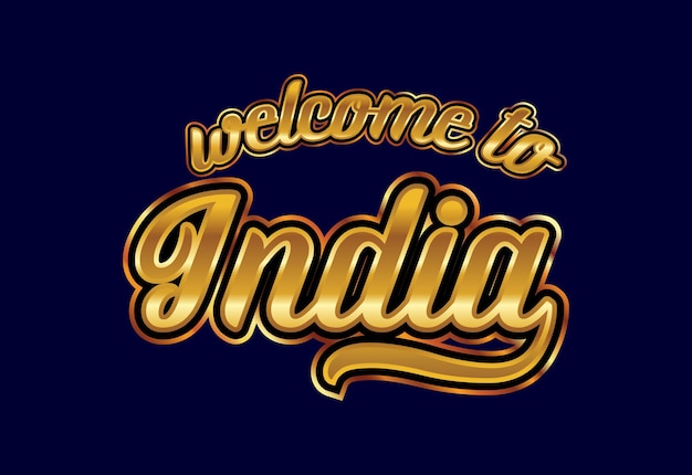 Bienvenue En Inde Word Text Creative Font Design Illustration Welcome Sign