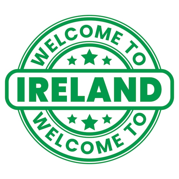 Bienvenue En Irlande Signe, Timbre, Autocollant Illustration Vectorielle