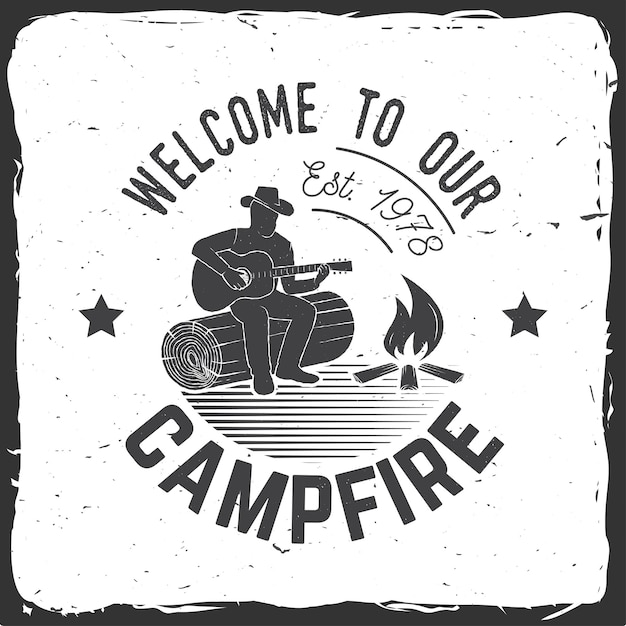 Bienvenue à Notre Feu De Camp Illustration Vectorielle