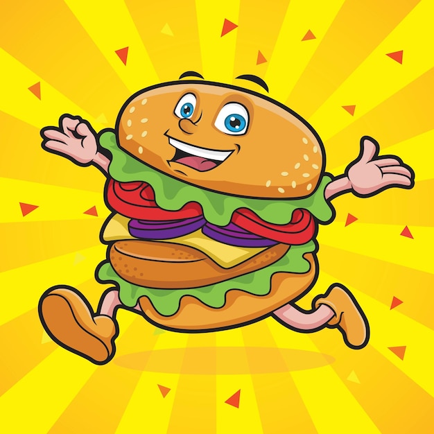 Bienvenue Sourire Burger Vector Cartoon