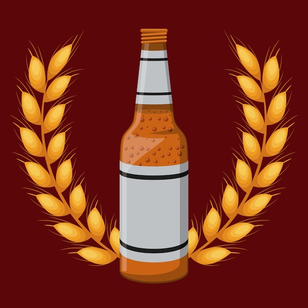 Bière Boisson Fraîche Icône Isolé Vector Illustration Design