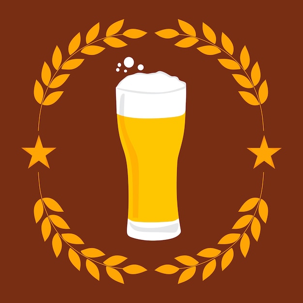 Vecteur bière en verre illustration logo conception et bannière de bière et modèle conception en vecteur