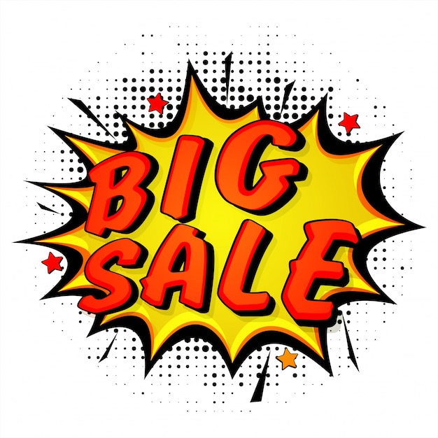 Big Sale, Popart Banner.