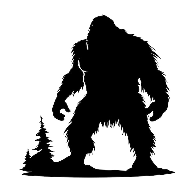 Vecteur bigfoot, silhouettes, vecteur, blanc, fond